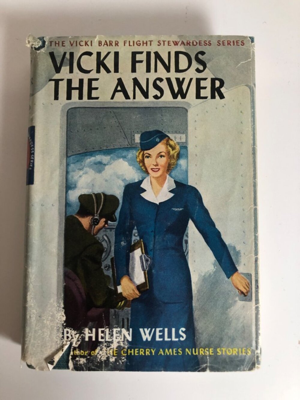 Vicki Finds the Answer Hardcover Book Helen Wells Flight Stewardess Series 1947